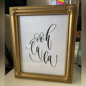 Customized Upcycled Golden Oh La La Picture Frame